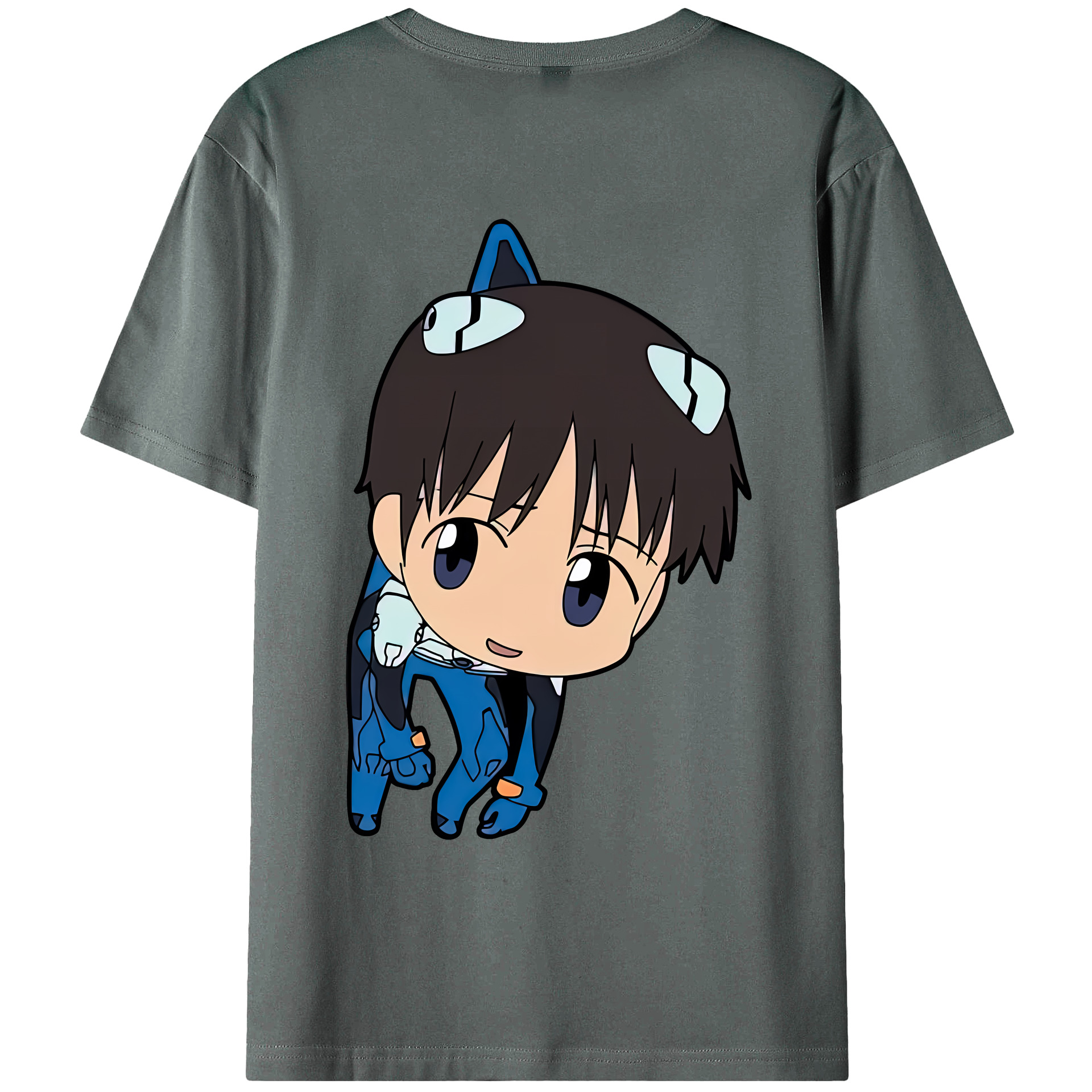 （画像用） EVA 新世紀エヴァンゲリオン 綿100％ メンズ半袖Tシャツ（バックプリント） 通気性